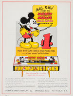 “MICKEY MOUSE INKOGRAPH” THREE PENS AND PENCIL PLUS PROMO LITERATURE.