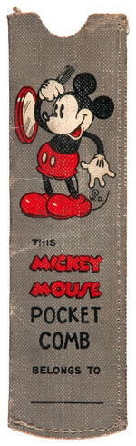 “MICKEY MOUSE POCKET COMB” CASE W/MANUFACTURER’S LETTER & PROMO FLYER.