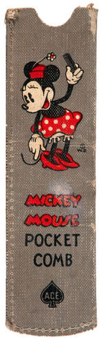 “MICKEY MOUSE POCKET COMB” CASE W/MANUFACTURER’S LETTER & PROMO FLYER.