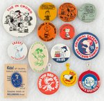 THE PEANUTS GANG, CHARLIE BROWN AND SNOOPY 1960s-1970s BUTTONS AND TABS (14).