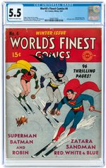 WORLD'S FINEST COMICS #4 WINTER 1941 CGC 5.5 FINE-.