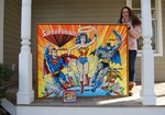 DC SUPER FRIENDS LUNCHBOX RECREATION PAINTING ORIGINAL ART BY NICOLE PETRILLO.