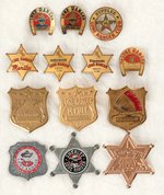 LONE RANGER 13 METAL BADGES INCLUDING RARITIES SUCH AS DEPUTY CHIEF BADGE.