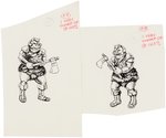 STAR WARS: RETURN OF THE JEDI MONSTER ACTIVITY BOOK ORIGINAL ART FEATURING GAMORREAN GUARDS.