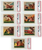 CARTOON ADVENTURES STRIP CARDS NEAR SET (40 OF 48) WITH BUCK ROGERS - ALL PSA-GRADED.