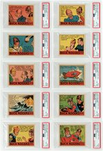 CARTOON ADVENTURES STRIP CARDS NEAR SET (40 OF 48) WITH BUCK ROGERS - ALL PSA-GRADED.