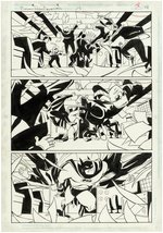 BATMAN & ROBIN ADVENTURES/BATMAN - LOST YEARS GROUP OF THREE PAGES ORIGINAL ART BY BO HAMPTON.