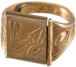 SUPERMAN SECRET CHAMBER RING WITH INTERIOR IMAGE AND RARE INITIAL "W" VARIETY.