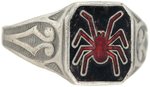 THE SPIDER PULP MAGAZINE CHARACTER PREMIUM RING MARKED FOR CANADIAN DISTRIBUTION C. 1940.