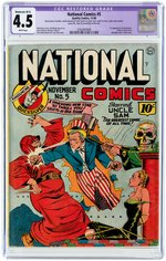 NATIONAL COMICS #5 NOVEMBER 1940 CGC RESTORED 4.5 MODERATE (B-3) VG+ (FIRST QUICKSILVER/MAX MERCURY)