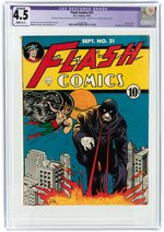 FLASH COMICS #21 SEPTEMBER 1941 CGC RESTORED APPARENT 4.5 SLIGHT (C-1) VG+.