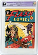 FLASH COMICS #35 NOVEMBER 1942 CGC RESTORED APPARENT 4.5 SLIGHT (A-1) VG+.