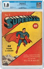 SUPERMAN #2 FALL 1939 CGC 1.0 FAIR.