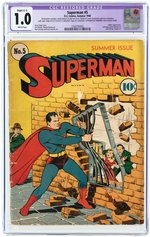 SUPERMAN #5 SUMMER 1940 CGC RESTORED 1.0 SLIGHT (C-1) FAIR.