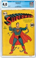 SUPERMAN #11 JULY-AUGUST 1941 CGC 4.0 VG.