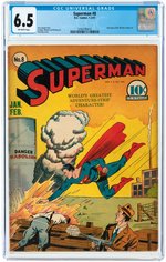 SUPERMAN #8 JANUARY-FEBRUARY 1941 CGC 6.5 FINE+.