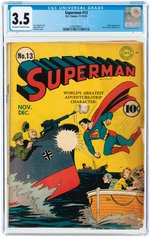 SUPERMAN #13 NOVEMBER-DECEMBER 1941 CGC 3.5 VG-.