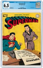 SUPERMAN #27 MARCH-APRIL 1944 CGC 6.5 FINE+.