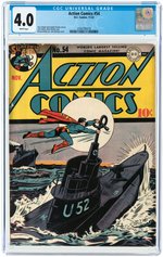 ACTION COMICS #54 NOVEMBER 1942 CGC 4.0 VG.