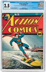 ACTION COMICS #25 JUNE 1940 CGC 2.5 GOOD+.