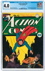 ACTION COMICS #42 NOVEMBER 1941 CGC 4.0 VG (FIRST VIGILANTE).