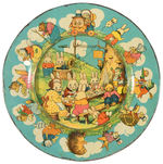 PETER RABBIT'S RADIO PARTY" EXTENSIVELY ILLUSTRATED TIN LITHO PLATE WITH CADY ART.