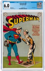 SUPERMAN #60 SEPTEMBER-OCTOBER 1949 CGC 6.0 FINE.