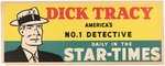 DICK TRACY STAR-TIMES NEWSPAPER ADVERTISING SIGN.