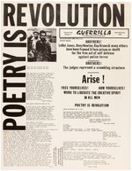 "POETRY IS REVOLUTION" LEROI JONES, HUEY NEWTON, H. RAP BROWN CIVIL RIGHTS POSTER.