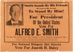AL "SMITH STANDS BY HIS FRIENDS" RARE 1932 PENNSYLVANIA PRIMARY POSTER.