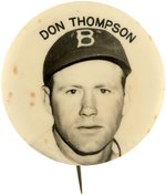 1950s DON THOMPSON PM10 REAL PHOTO STADIUM BUTTON.