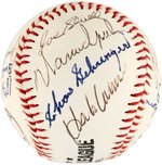 NATIONAL BASEBALL HALL OF FAME MULTI-SIGNED BASEBALL.