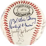 NATIONAL BASEBALL HALL OF FAME MULTI-SIGNED BASEBALL.