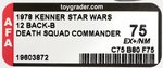 STAR WARS - DEATH SQUAD COMMANDER 12 BACK-B AFA 75 EX/NM.