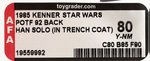 STAR WARS: POWER OF THE FORCE - HAN SOLO (TRENCH COAT) 92 BACK AFA 80 Y-NM.