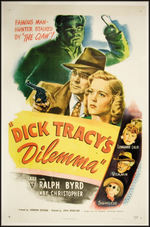 "DICK TRACY'S DILEMMA" LINEN-MOUNTED ONE-SHEET MOVIE POSTER.