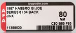 G.I. JOE: A REAL AMERICAN HERO - JINX SERIES 6/34 BACK AFA 80 NM.