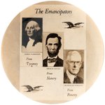 WASHINGTON, LINCOLN AND TOWNSEND "THE EMANCIPATORS" RARE POCKET MIRROR.