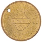 BLAINE & LOGAN JUGATE BRASS TOKEN DeWITT JGB 1884-21.