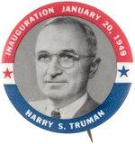 TRUMAN 1949 INAUGURAL PORTRAIT BUTTON HAKE # 8.