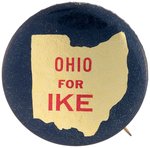 "OHIO FOR IKE" BY PHILA. BADGE FROM THEIR STATE SET OF BUTTONS.