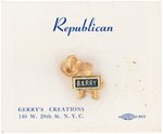 "BARRY" GOLDWATER ELEPHANT CLUTCH-BACK ON ORIGINAL "REPUBLICAN" CARD.