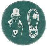 CARTER AS MR. PEANUT WITH SHOE SOLE HOLE EVERYMAN SYMBOL BUTTON HAKE #2353.