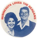 "MINNESOTA LOVES THE REAGANS" RON & NANCY BUTTON.