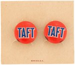 ROBERT TAFT 1952 CAMPAIGN BUTTON EARRINGS.