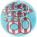 YIPPIE ISSUED EARLY COLOR COPIER BUTTON "NOBODY IN '80".