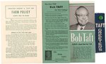 ROBERT TAFT 1952 "GREETERS" RIBBON AND THREE CAMPAIGN FLIERS FROM THE "TAFT COMMITTEE".