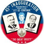 JOHNSON & HUMPHREY 1965 INAUGURAL TRIGATE BUTTON WITH KENNEDY.