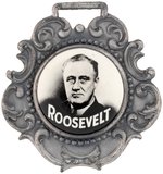 ROOSEVELT CELLO ON SILVERED WHITE METAL WATCH FOB HAKE # 2193.