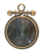 CIRCA 1890s RACEHORSE METAL AND MOSS AGATE PENDANT.